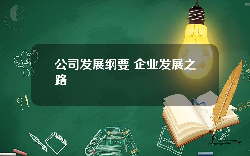 公司发展纲要 企业发展之路